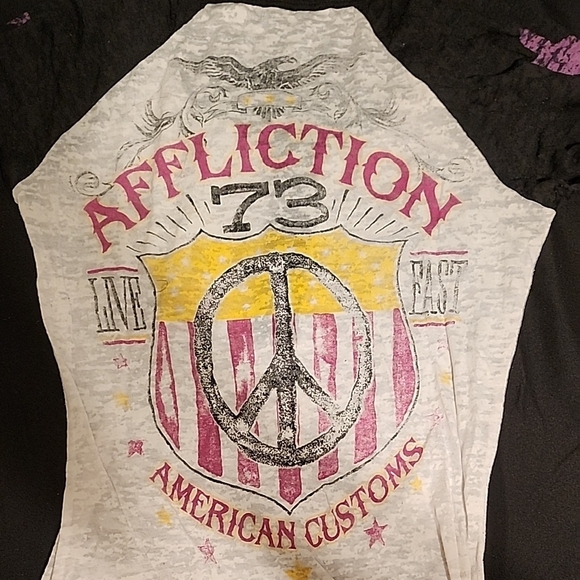 Affliction Black and White Short Sleeve Tee - Picture 2 of 5